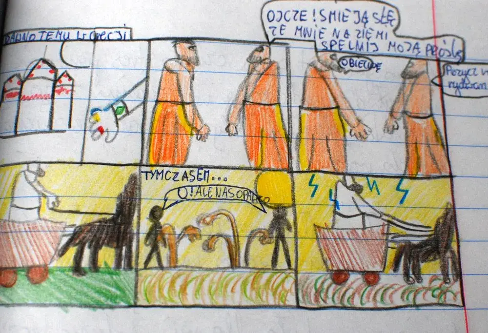 Komiks o Heliosie i Faetonie: historia mitologiczna w obrazkach dla dzieci