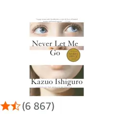 Okładka książki "Never Let Me Go" Kazuo Ishiguro, uznawanej za jego najlepszą książkę. Nagroda Nobla w dziedzinie literatury.
